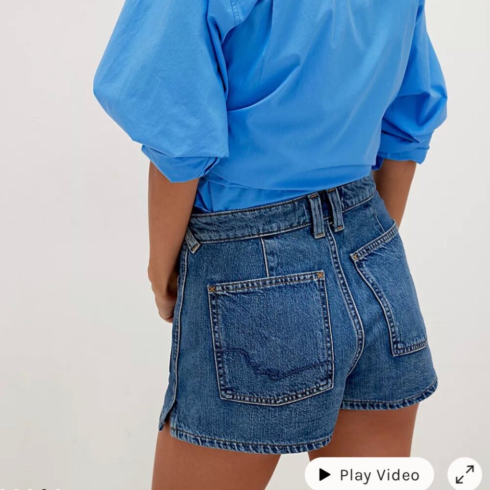Free People Blue Denim Jean Shorts